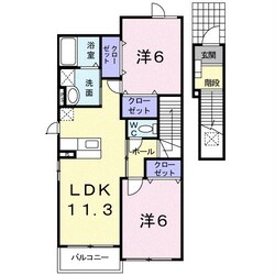 プラシードⅠ（加茂町）の物件間取画像